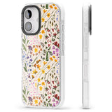 iPhone 16 Pro Max Wildflower & Leaves Cluster Design - Cream Black Impact Phone Case