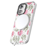 iPhone 16 Pro Max Roses & Eucalyptus Transparent Floral Black Impact Phone Case