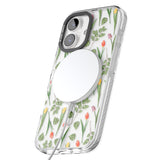 iPhone 16 Pro Max Spring Tulips Transparent Floral Black Impact Phone Case