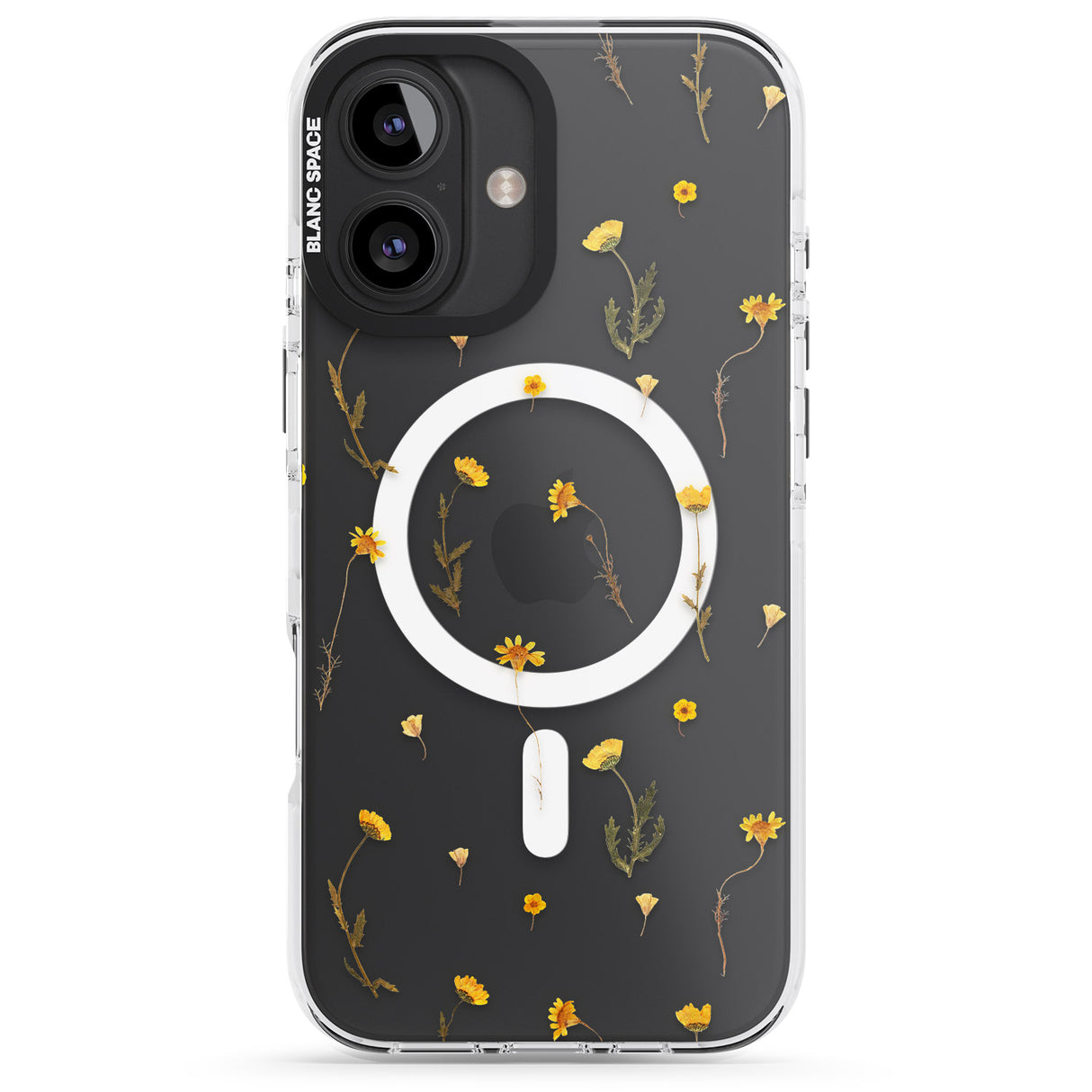 iPhone 16 Pro Max Mixed Yellow Flowers - Dried Flower-Inspired Black Impact Phone Case