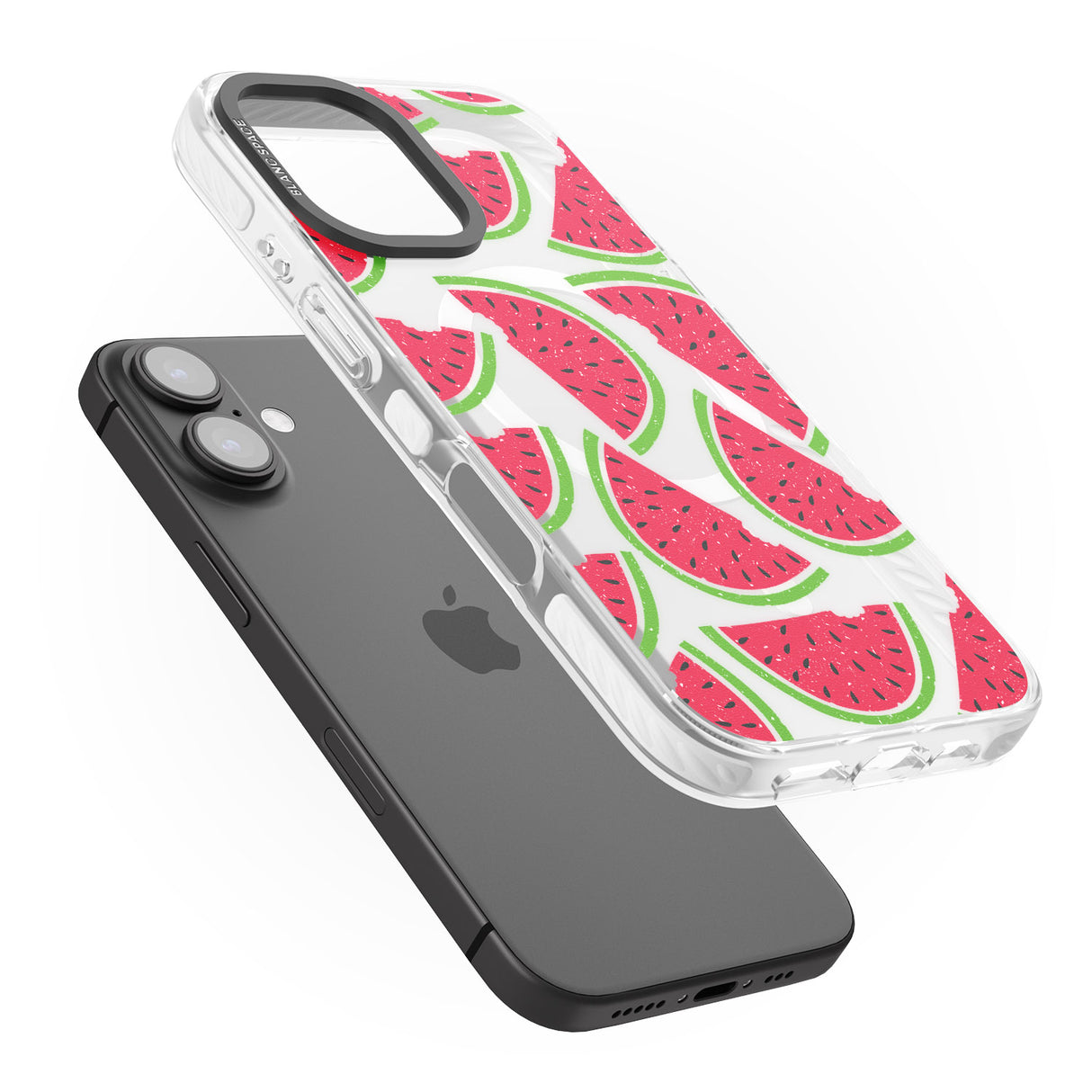 iPhone 16 Pro Max Watermelon Pattern Black Impact Phone Case