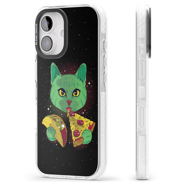 iPhone 16 Pro Max Pizza Purr Black Impact Phone Case