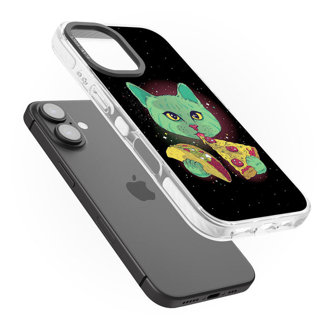 iPhone 16 Pro Max Pizza Purr Black Impact Phone Case