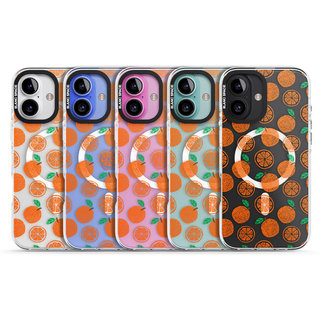 iPhone 16 Pro Max Orange Pattern Black Impact Phone Case