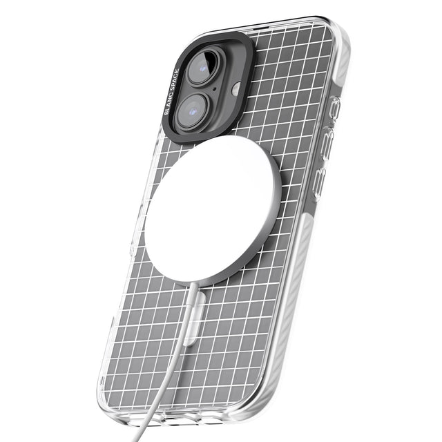 iPhone 16 Pro Max Simplistic Small Grid Designs White (Transparent) Black Impact Phone Case