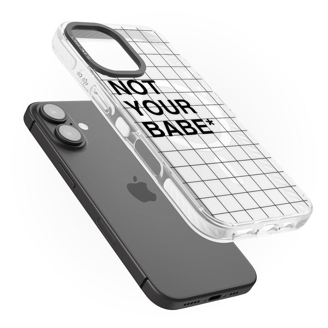 iPhone 16 Pro Max Grid Pattern Not Your Babe Black Impact Phone Case