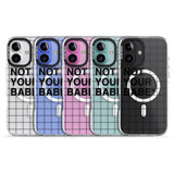 iPhone 16 Pro Max Grid Pattern Not Your Babe Black Impact Phone Case