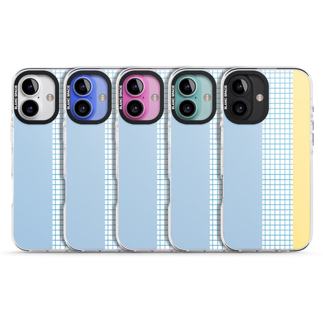 iPhone 16 Pro Max Abstract Grid Blue & Yellow Black Impact Phone Case