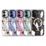 iPhone 16 Pro Max Halloween Ghosts and Flowers Black Impact Phone Case