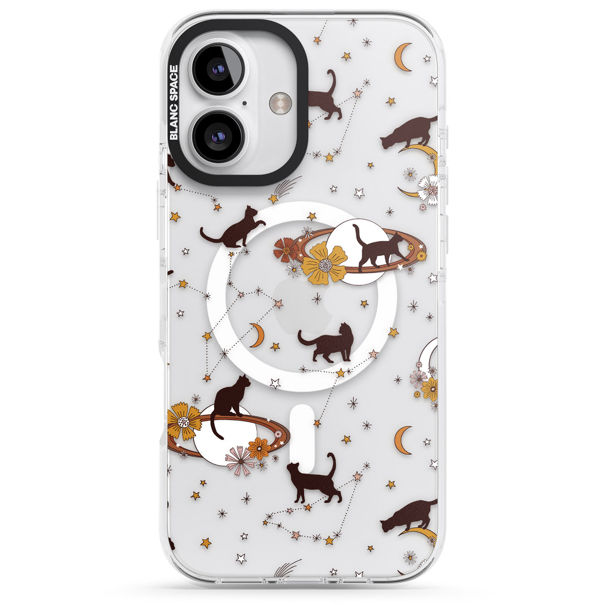 iPhone 16 Pro Max Halloween Cats and Astrology Black Impact Phone Case