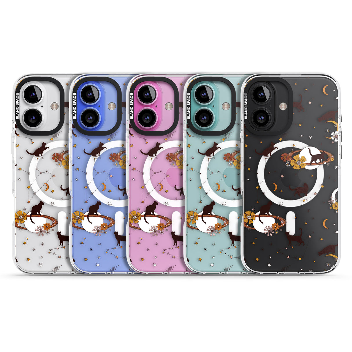 iPhone 16 Pro Max Halloween Cats and Astrology Black Impact Phone Case