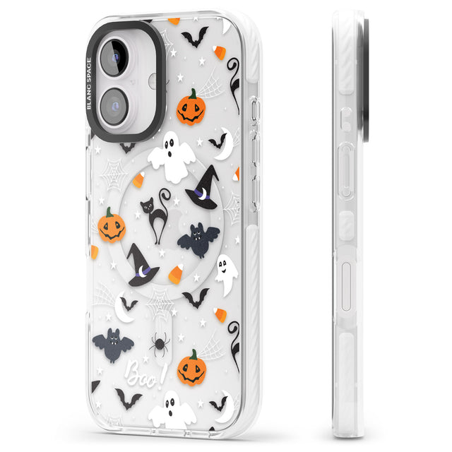 iPhone 16 Pro Max Halloween Mix Pattern Black Impact Phone Case