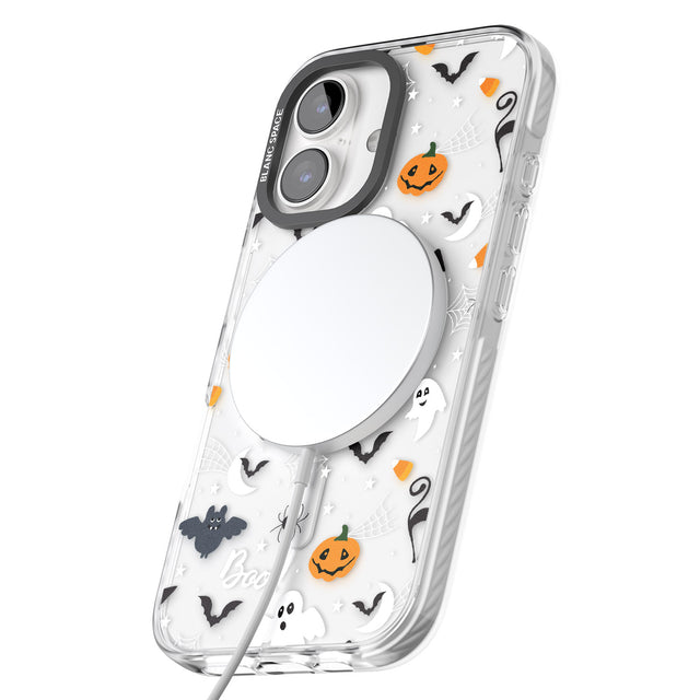 iPhone 16 Pro Max Halloween Mix Pattern Black Impact Phone Case