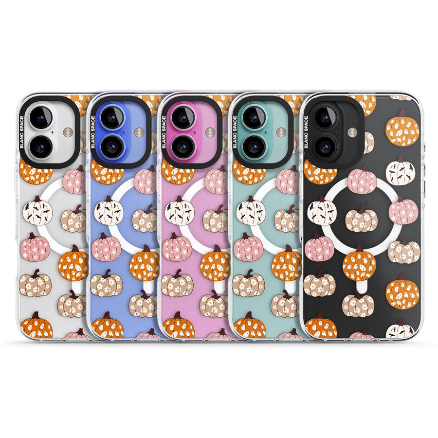 Floral Pumpkins Impact Magsafe Phone Case for iPhone 16, iPhone 16 Plus