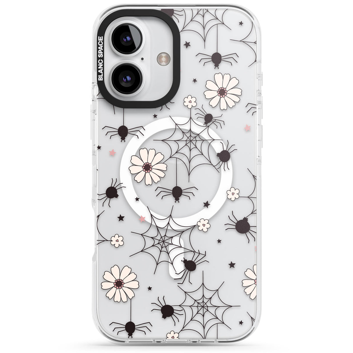 Spiders and Flowers Pattern Impact Magsafe Phone Case for iPhone 16, iPhone 16 Plus