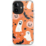 Orange Halloween Pattern Impact Magsafe Phone Case for iPhone 16, iPhone 16 Plus