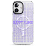 iPhone 16 Pro Max Happy Place (Purple) Black Impact Phone Case + Magsafe