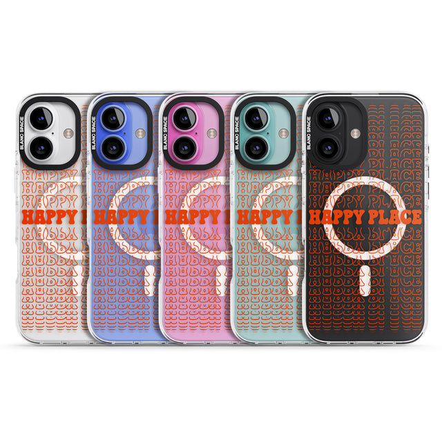 iPhone 16 Pro Max Happy Place (Orange) Black Impact Phone Case + Magsafe