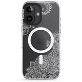 iPhone 16 Pro Max White Henna Botanicals Black Impact Phone Case