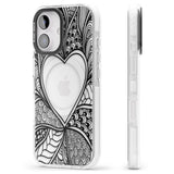 iPhone 16 Pro Max Black Henna Heart Black Impact Phone Case