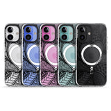 iPhone 16 Pro Max Black Henna Heart Black Impact Phone Case