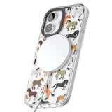 iPhone 16 Pro Max Horse Pattern Black Impact Phone Case