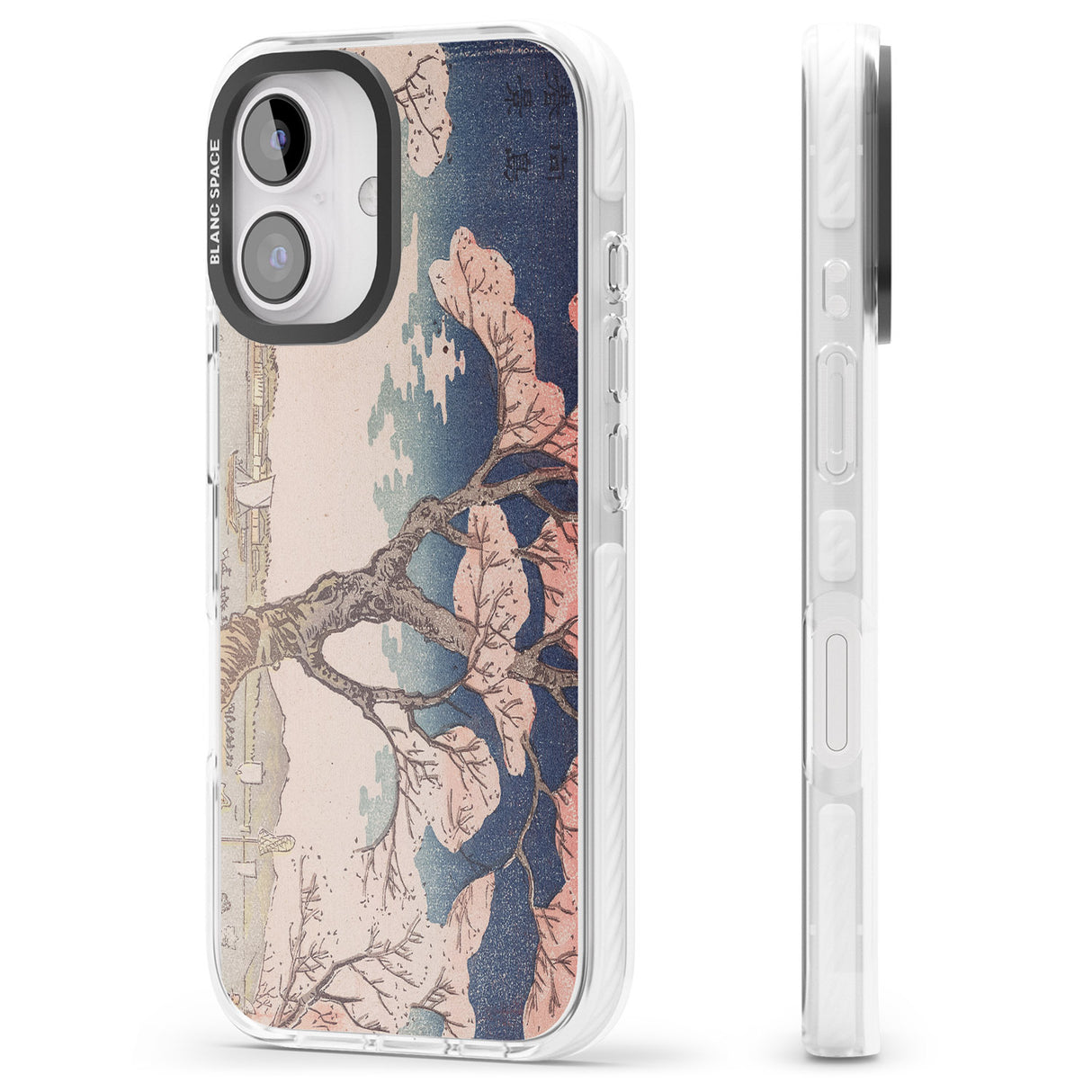 iPhone 16 Pro Max Vintage Japanese Illustrations Cherry Tree Black Impact Phone Case