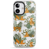 iPhone 16 Pro Max ClearTiger & Fern Jungle Cat Pattern Black Impact Phone Case