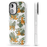 iPhone 16 Pro Max ClearTiger & Fern Jungle Cat Pattern Black Impact Phone Case