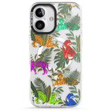 iPhone 16 Pro Max Colourful Tiger Jungle Cat Pattern Black Impact Phone Case