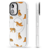 iPhone 16 Pro Max Clear Tiger Jungle Cat Pattern Black Impact Phone Case