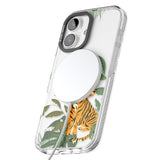 iPhone 16 Pro Max Large Tiger Clear Jungle Cat Pattern Black Impact Phone Case