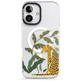 iPhone 16 Pro Max Large Jaguar Clear Jungle Cat Pattern Black Impact Phone Case