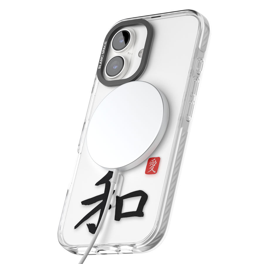 Japanese Kanji - Peace Impact Magsafe Phone Case for iPhone 16, iPhone 16 Plus