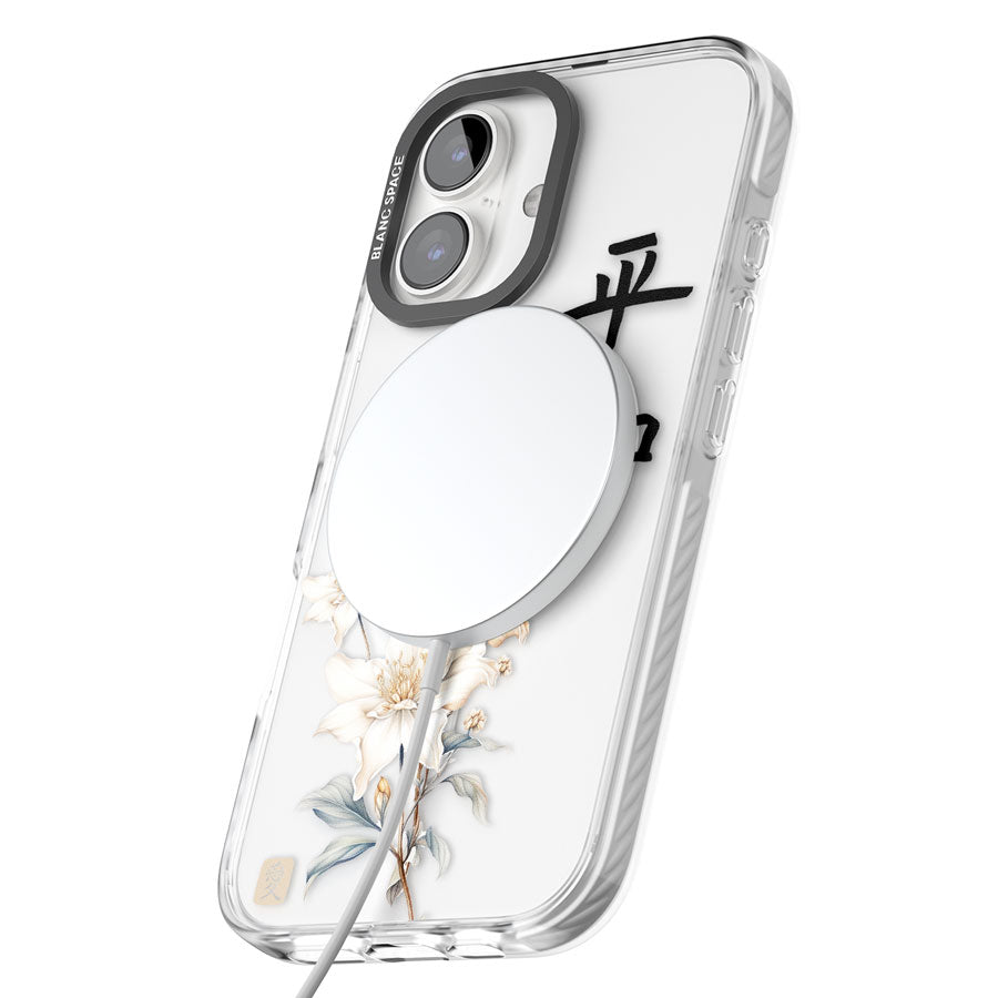 Peace and Flowers Impact Magsafe Phone Case for iPhone 16, iPhone 16 Plus