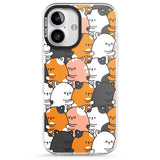 iPhone 16 Pro Max Spooning Cats Kawaii Pattern Black Impact Phone Case