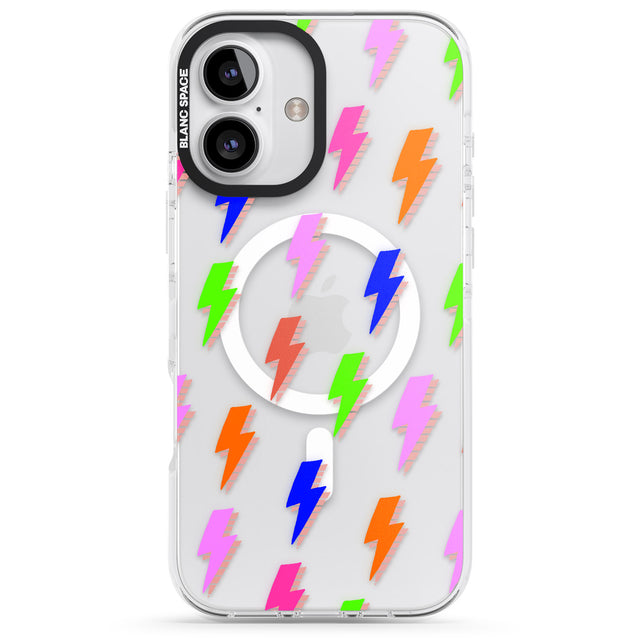 iPhone 16 Pro Max Rainbow Pop Lightning Black Impact Phone Case