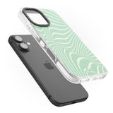 iPhone 16 Pro Max Mint Green Distorted Line Black Impact Phone Case