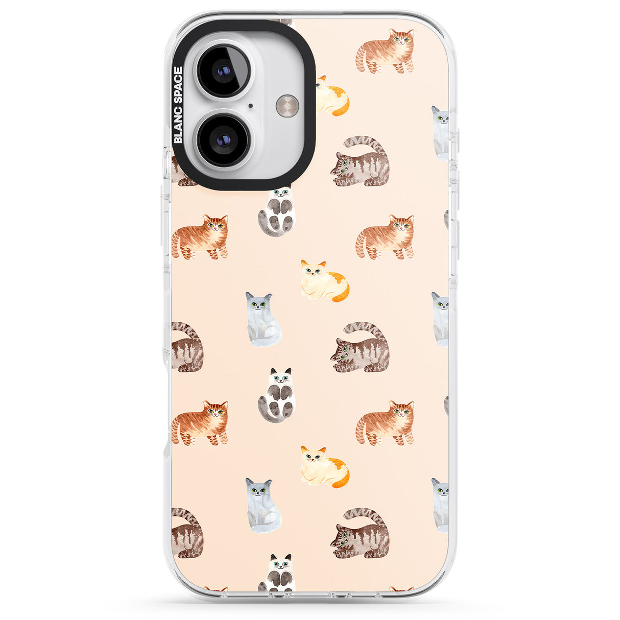 iPhone 16 Pro Max Cute Cat Pattern Black Impact Phone Case