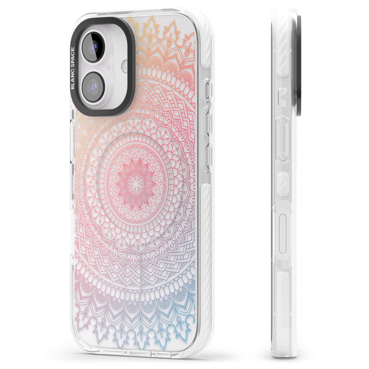 iPhone 16 Pro Max Large Rainbow Mandala Black Impact Phone Case