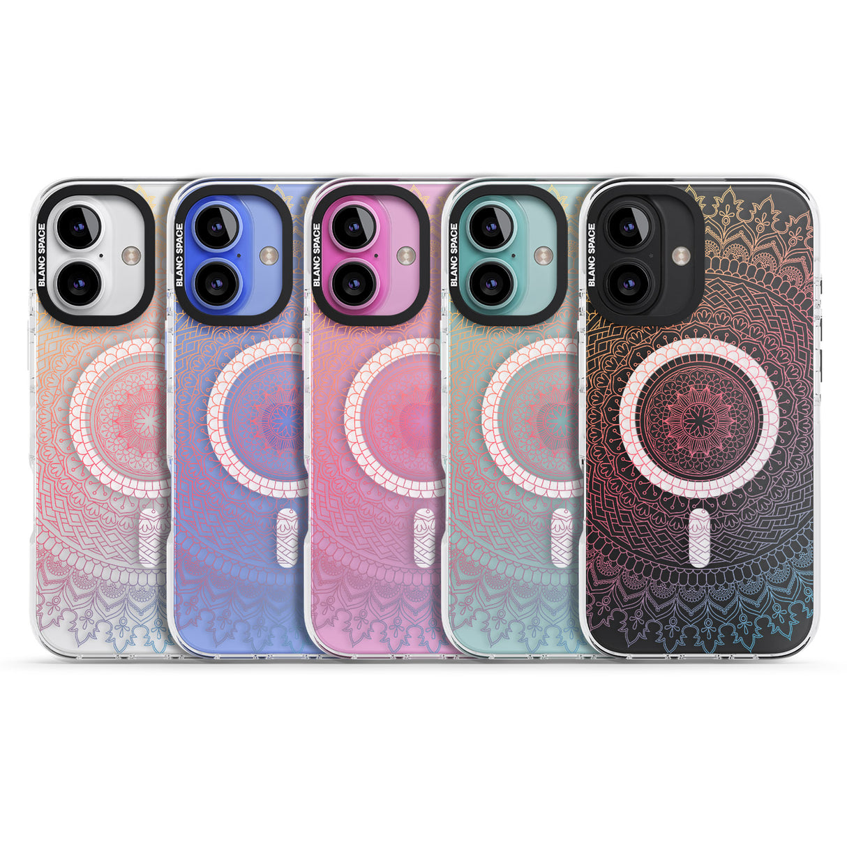 iPhone 16 Pro Max Large Rainbow Mandala Black Impact Phone Case