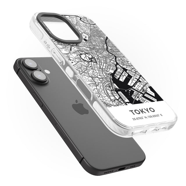 iPhone 16 Pro Max Map of Tokyo, Japan Black Impact Phone Case