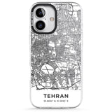 iPhone 16 Pro Max Map of Tehran, Iran Black Impact Phone Case