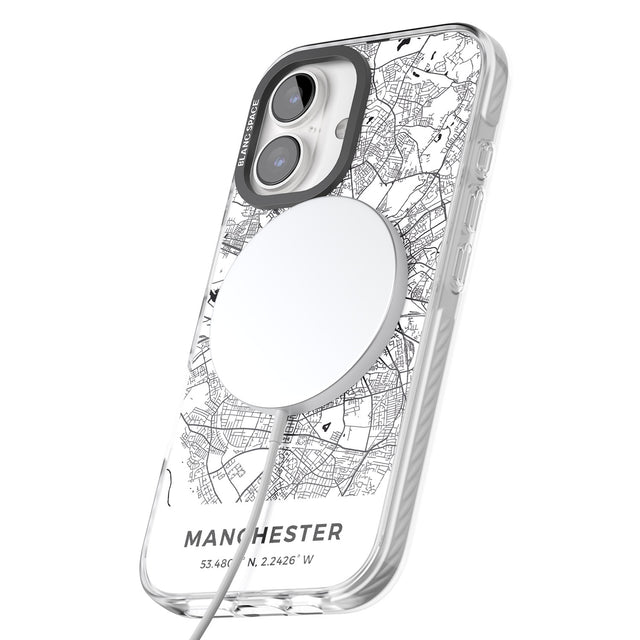 iPhone 16 Pro Max Map of Manchester, England Black Impact Phone Case