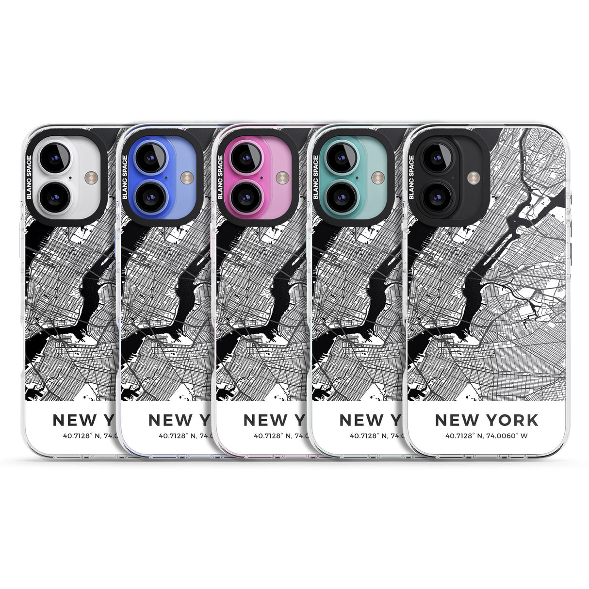 iPhone 16 Pro Max Map of New York, New York Black Impact Phone Case