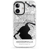 iPhone 16 Pro Max Map of Jacksonville, Florida Black Impact Phone Case