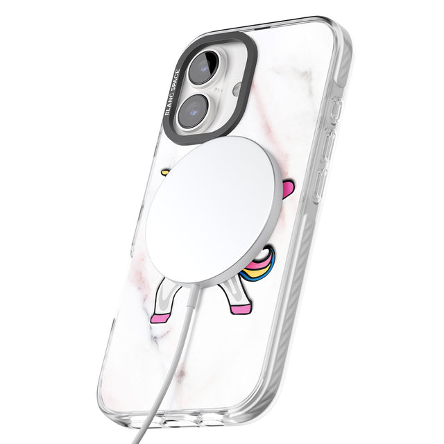 iPhone 16 Pro Max Designer Marble Unicorn Dab Black Impact Phone Case