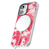 iPhone 16 Pro Max Red & White - Marbled Paper Black Impact Phone Case