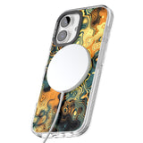 iPhone 16 Pro Max Gold Green Marble Black Impact Phone Case