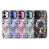 iPhone 16 Pro Max Colourful Squiggles Memphis Retro Pattern Design Black Impact Phone Case